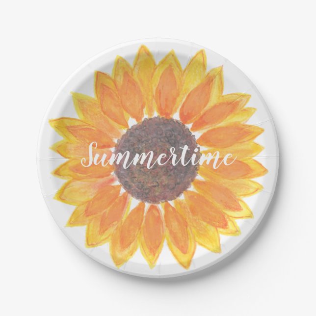 Plato De Papel Girasol de verano (Anverso)