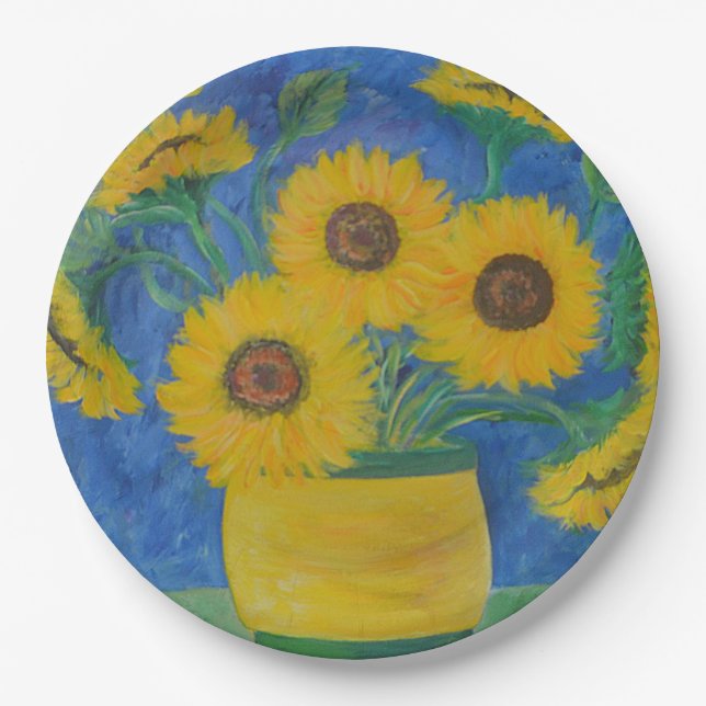 Plato De Papel Girasol Impresionante (Anverso)