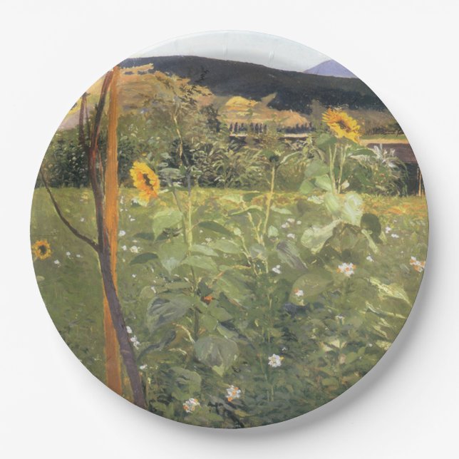 Plato De Papel Girasoles (por Jacek Malczewski) (Anverso)