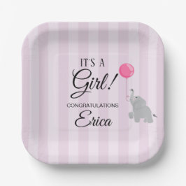 Plato De Papel Girl Baby Shower