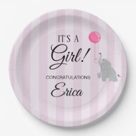 Plato De Papel Girl Baby Shower