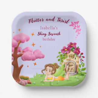 Plato De Papel Girls Cute Yellow Fairy Fairytale home
