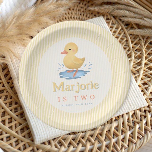 Plato De Papel Girls Pastel Summer Duckling Birthday (Subido por el creador)