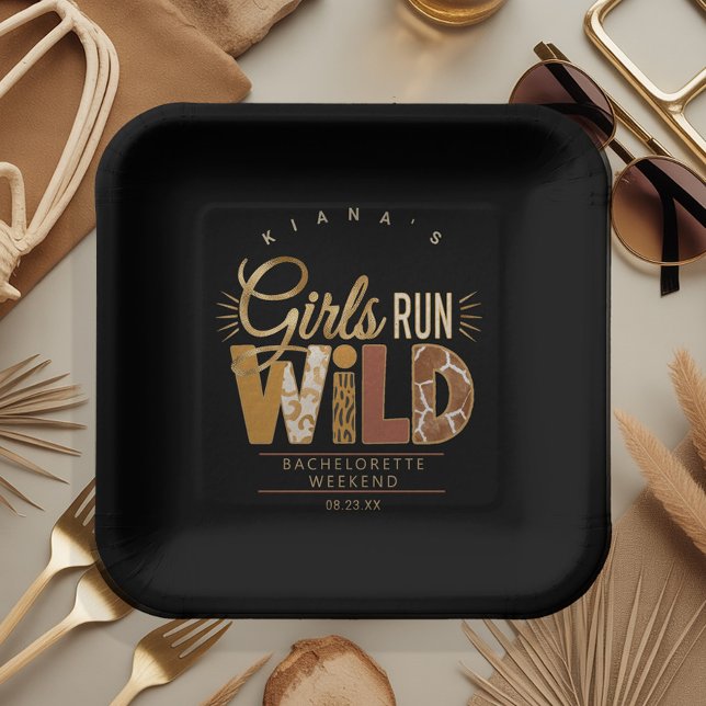 Plato De Papel Girls Run Wild Safari Bachelorette ID1148 (Subido por el creador)