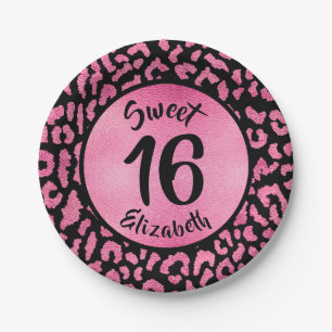 Plato De Papel Girly Leopard Birthday Party