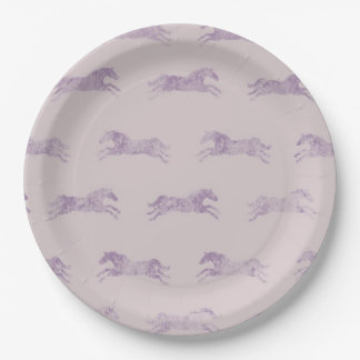 Plato De Papel Girly Purple Classic Equestrian Horses