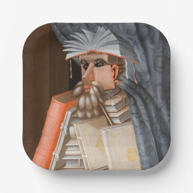 Plato De Papel Giuseppe Arcimboldo - La bibliotecaria (Anverso)
