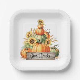 Plato De Papel Give Thanks Harvest Gathering