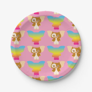 Plato De Papel Gizmo   Patrón arcoiris