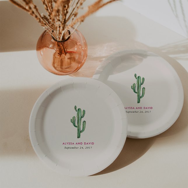 Plato De Papel Glam Cactus Boda (Subido por el creador)