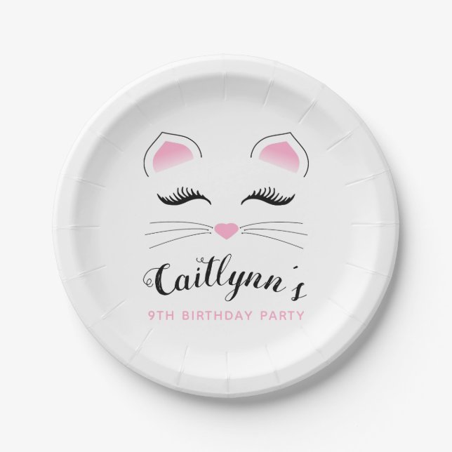 Plato De Papel Glam Cat Birday Party (Anverso)