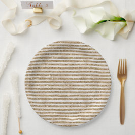 Plato De Papel Glam Gold Pearl Stripes