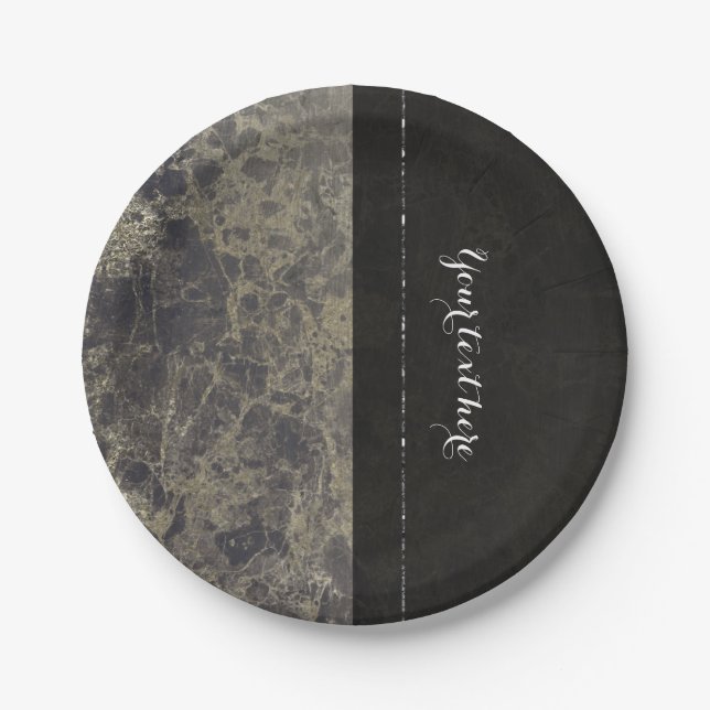 Plato De Papel Glam Marble Granite Shimmer Elegante Estilo Diseña (Anverso)