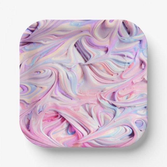 Plato De Papel Glaseado Cremoso de Pastel  (Anverso)
