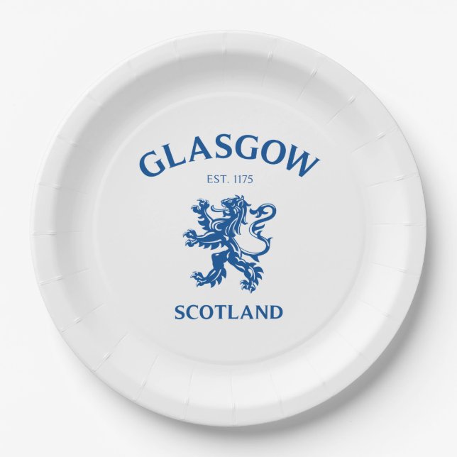 PLATO DE PAPEL GLASGOW, ESCOCIA (Anverso)