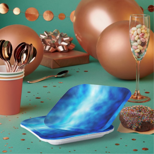 Plato De Papel Glass azul (Multi)