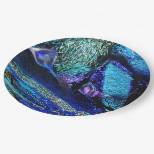 Plato De Papel Glass de lava azul