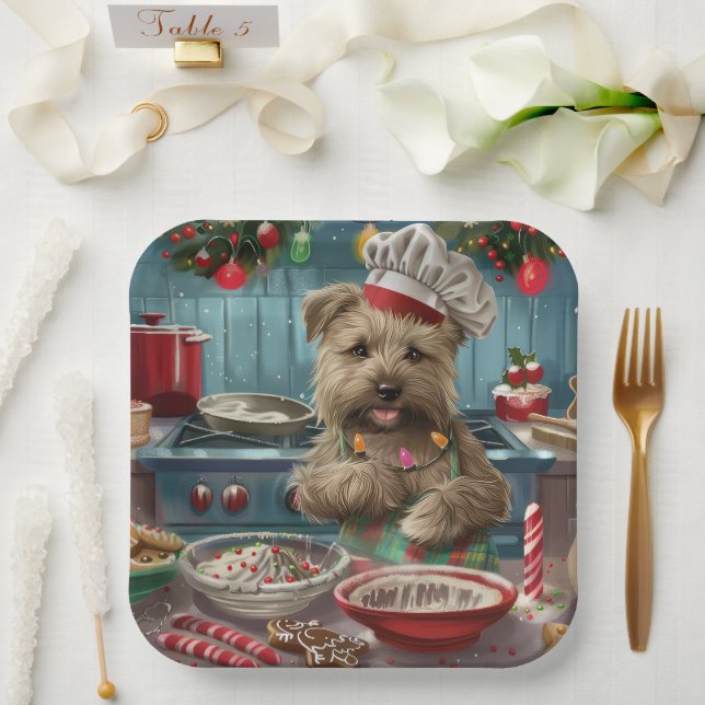 Plato De Papel Glen of Imaal Terrier Holiday Baking: Festividad (Boda)