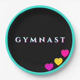 Plato De Papel Glitch Text Gymnastics Gymnast Heart