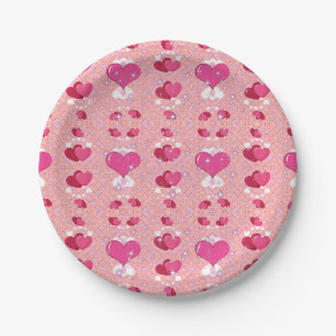 Plato De Papel glitter pink heart vibrant romantic wallpaper