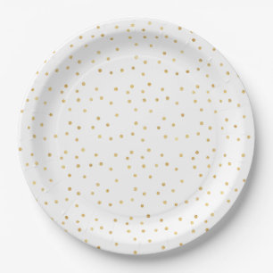 Plato De Papel Glitzy Gold Confetti
