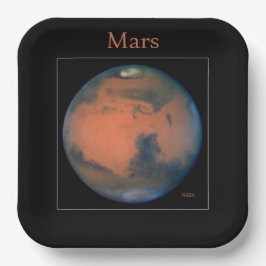 Plato De Papel Globe Mars por Hubble y NASA