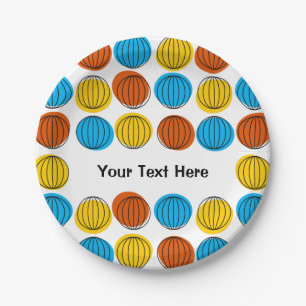 Plato De Papel Globe Multi Text placa de papel redonda