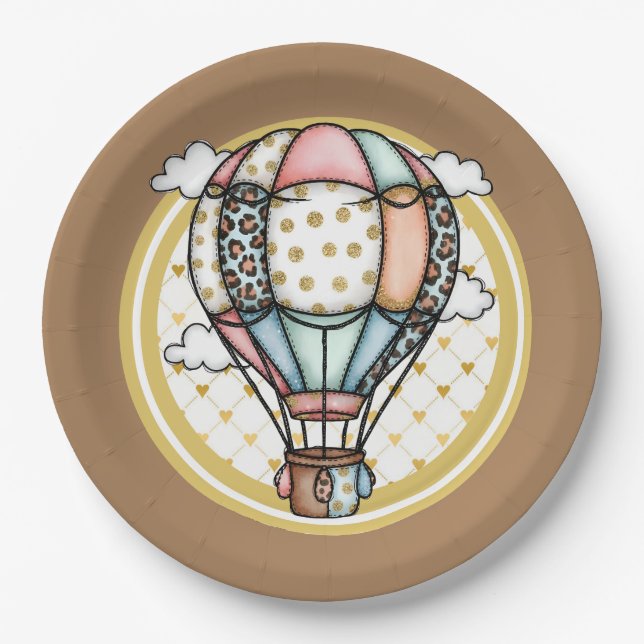 Plato De Papel Globo Aerostático  (Anverso)