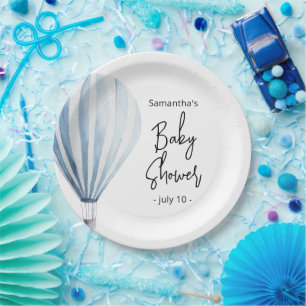 Plato De Papel Globo aerostático - baby shower