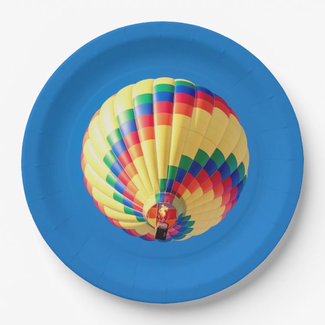 Plato De Papel Globo de aire caliente (Anverso)