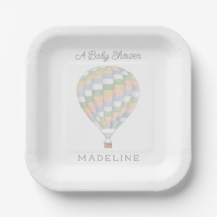 Plato De Papel globo de aire caliente de colcha de agua Baby Show