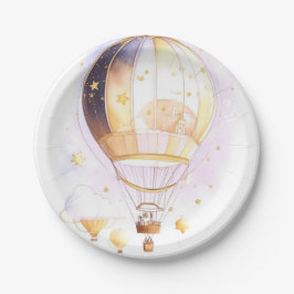 Plato De Papel Globo de aire caliente de Dreamland Celestial Baby