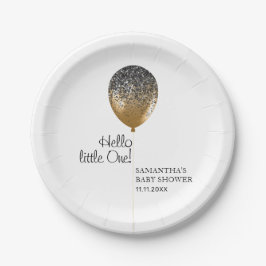 Plato De Papel Globo de baby shower Luxe Gold