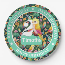 Plato De Papel Globo de cumpleaños personalizado