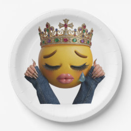 Plato De Papel Globo de Fiesta con Emoji de Llanto Sassy - Cumple