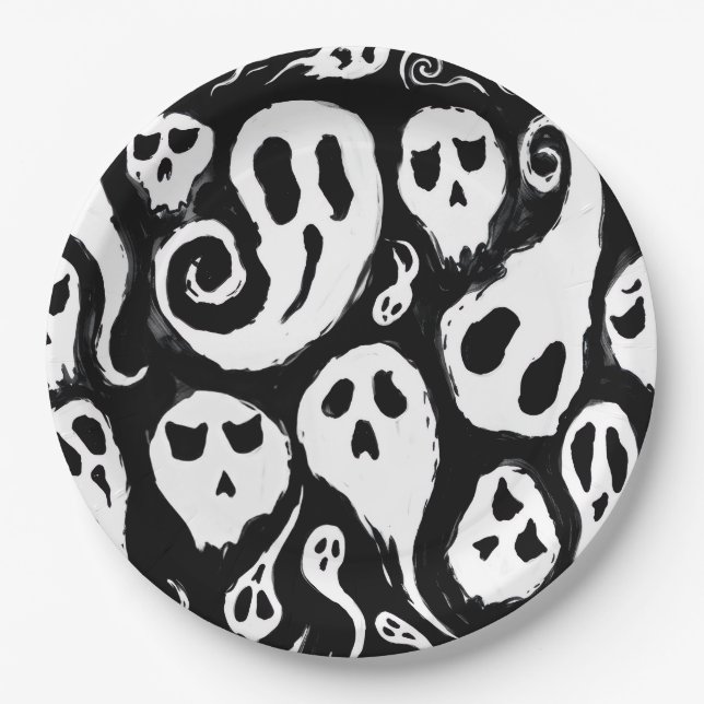 Plato De Papel Globo de Halloween (Anverso)