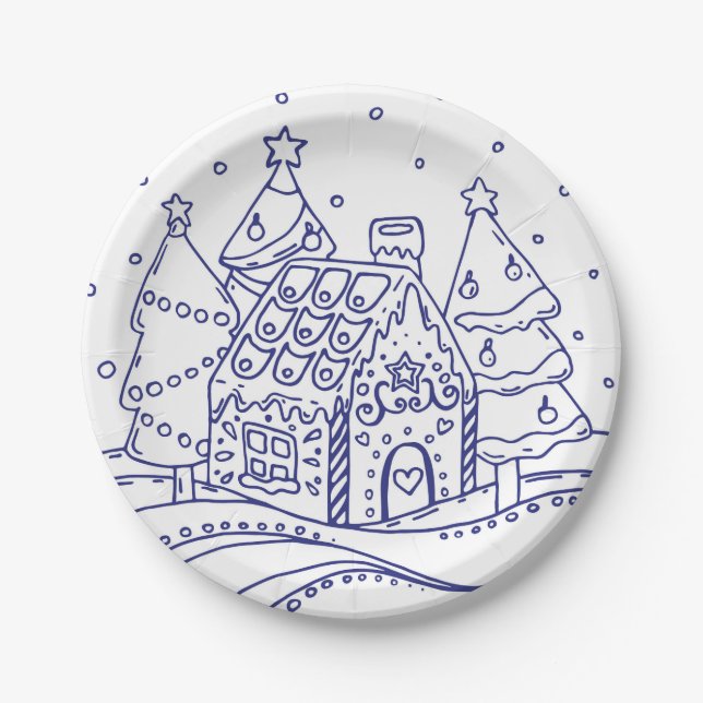 Plato De Papel Globo de la nieve (Anverso)