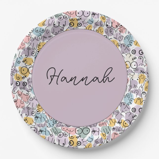 Plato De Papel globo de mama pastel (Anverso)