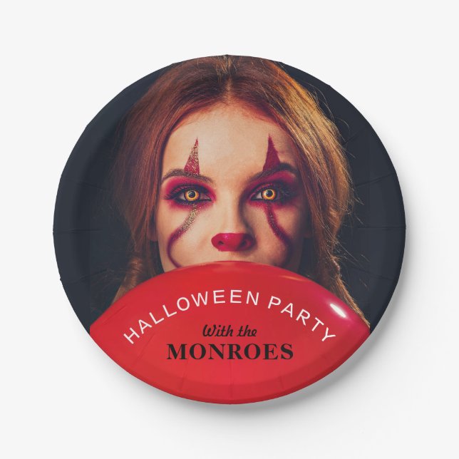 Plato De Papel Globo del diablo, fiesta de Halloween (Anverso)