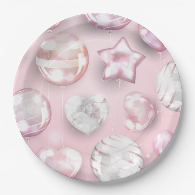 Plato De Papel Globo festivo (Anverso)