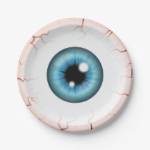 Globo ocular de color azul Halloween Ojo inyectado