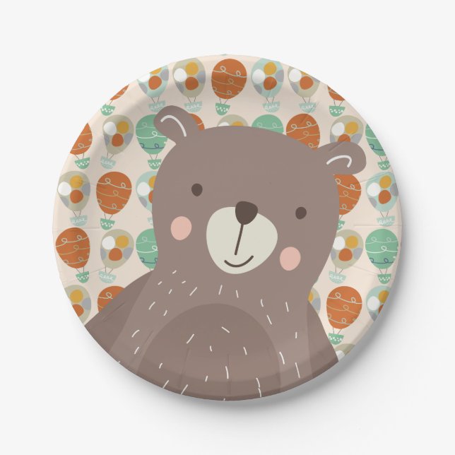 Plato De Papel Globos caprichosos de aire caliente (Anverso)