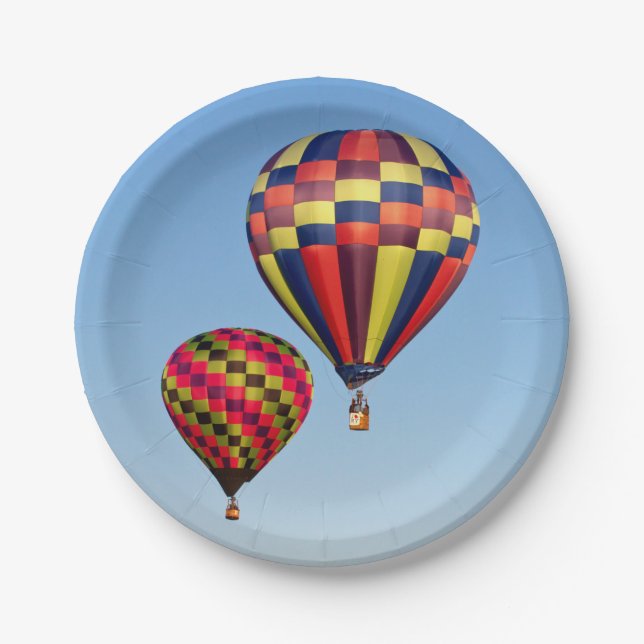 Plato De Papel Globos de aire caliente (Anverso)