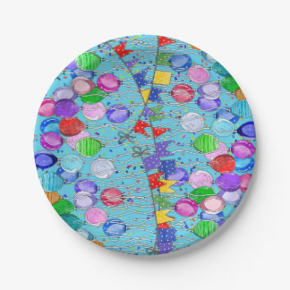 Plato De Papel Globos de celebración y carteles