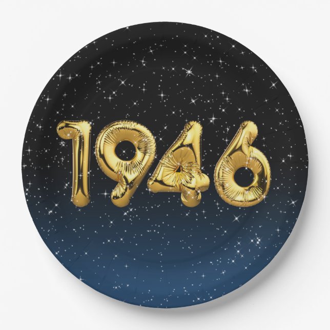 Plato De Papel Globos De Cumpleaños 1946 En Las Estrellas (Anverso)