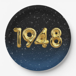 Plato De Papel Globos De Cumpleaños 1948 En Las Estrellas