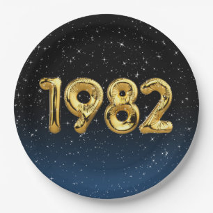 Plato De Papel Globos De Cumpleaños 1982 En Las Estrellas