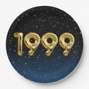 Plato De Papel Globos De Cumpleaños 1999 En Placa De Papel De Est