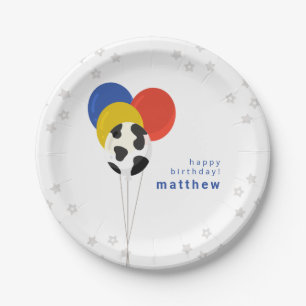 Plato De Papel Globos de cumpleaños con estampado de vaca granja