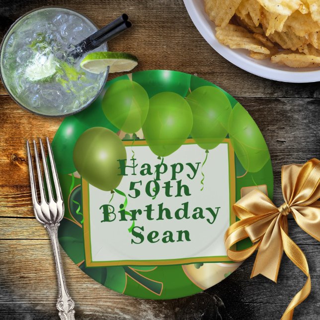 Plato De Papel Globos de cumpleaños irlandeses Fiesta (Subido por el creador)